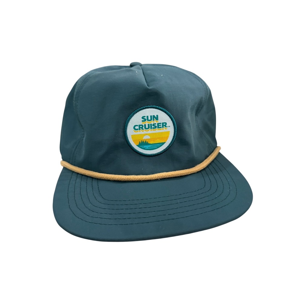 Sun Cruiser Rope Hat Teal Green Nylon Snapback Patch Hat Mens Adjustable Cap